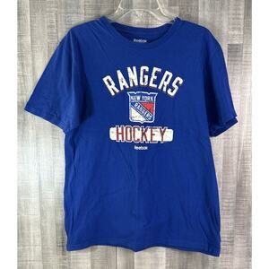 NEW YORK RANGERS. T- Shirt REEBOK SIZE L Blue NHL Hockey